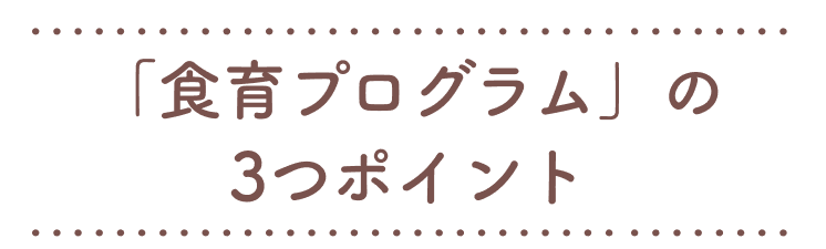 食育プログラムの3つのポイント